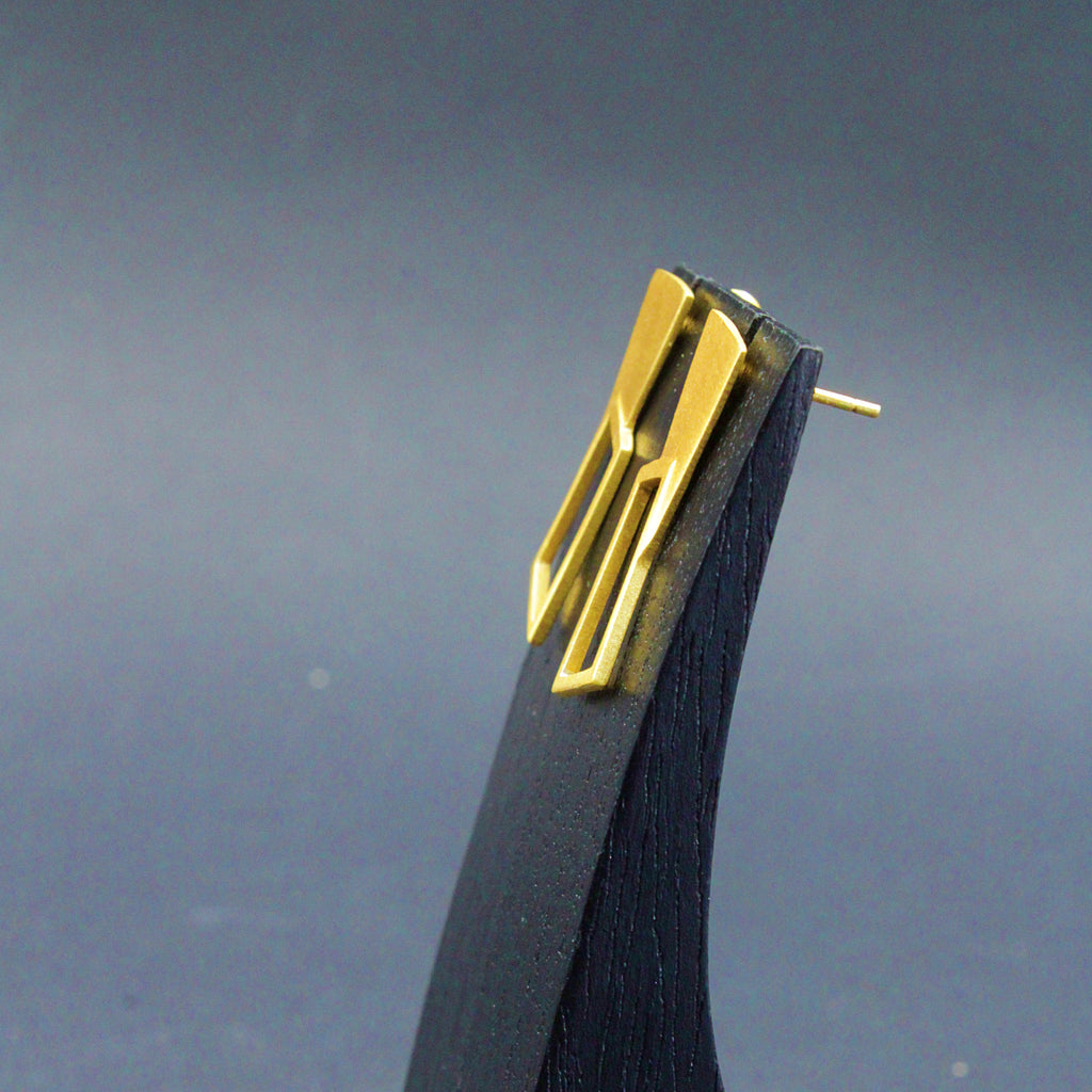 Pendientes ROHE de diseño bañados en oro-2