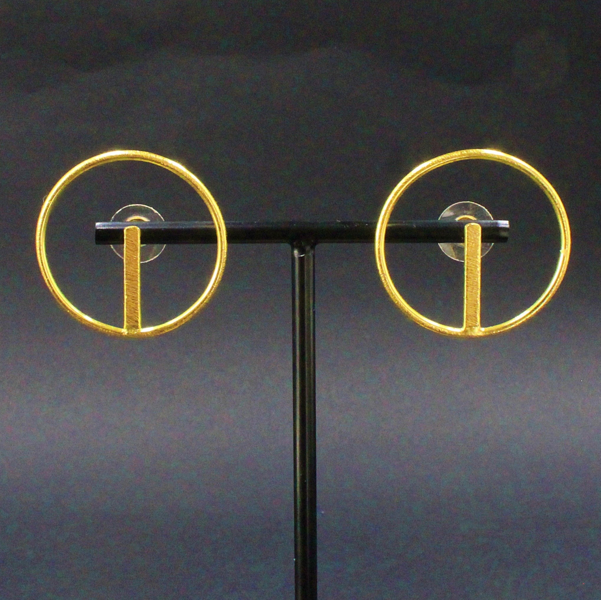 Pendientes SALERNO de diseño bañados en oro-2