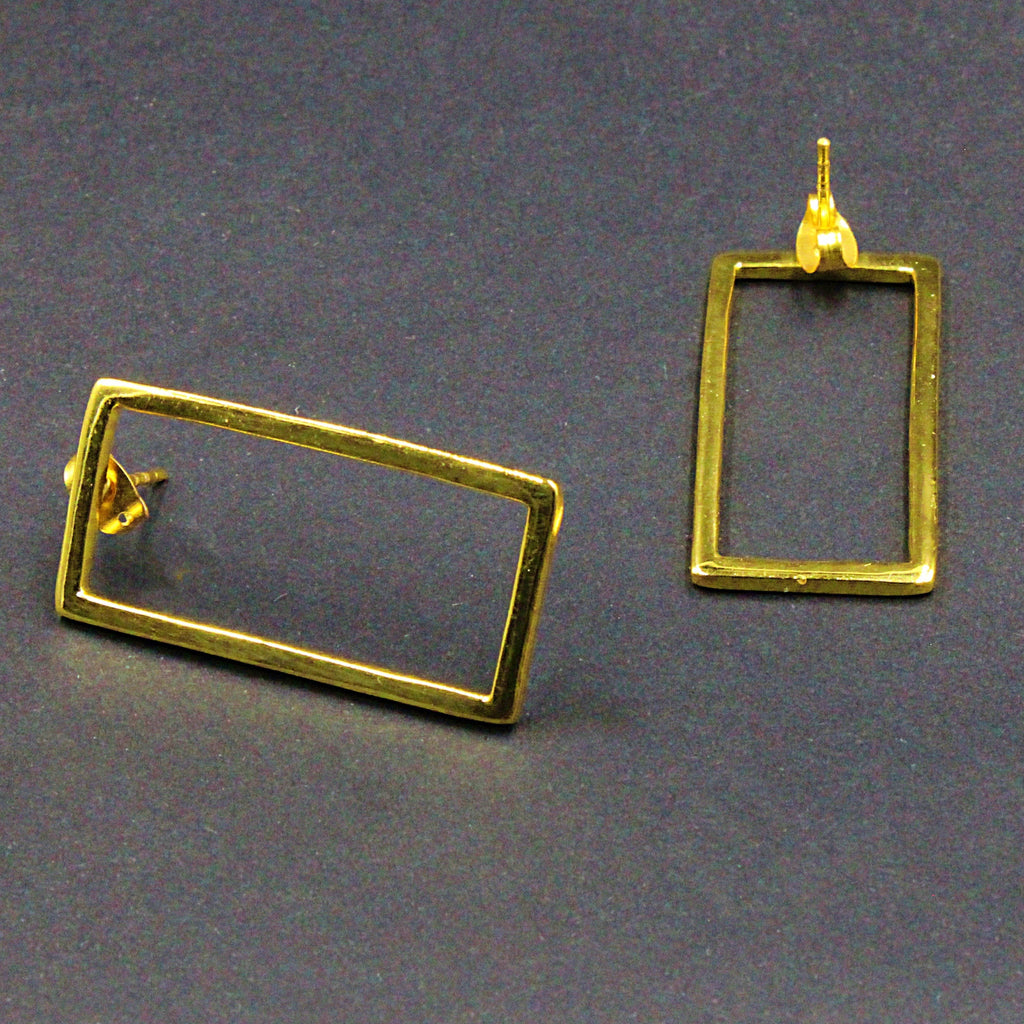 Pendientes SEMPLICE de diseño bañados en oro-0