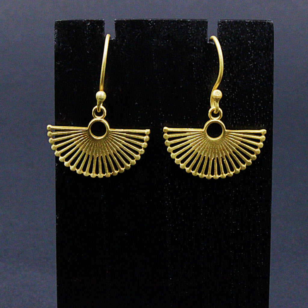 Pendientes ROULETTE de diseño bañados en oro-0