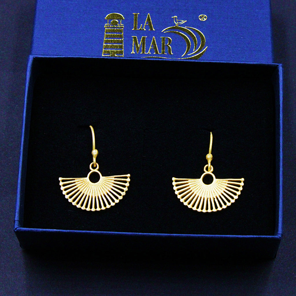 Pendientes ROULETTE de diseño bañados en oro-2